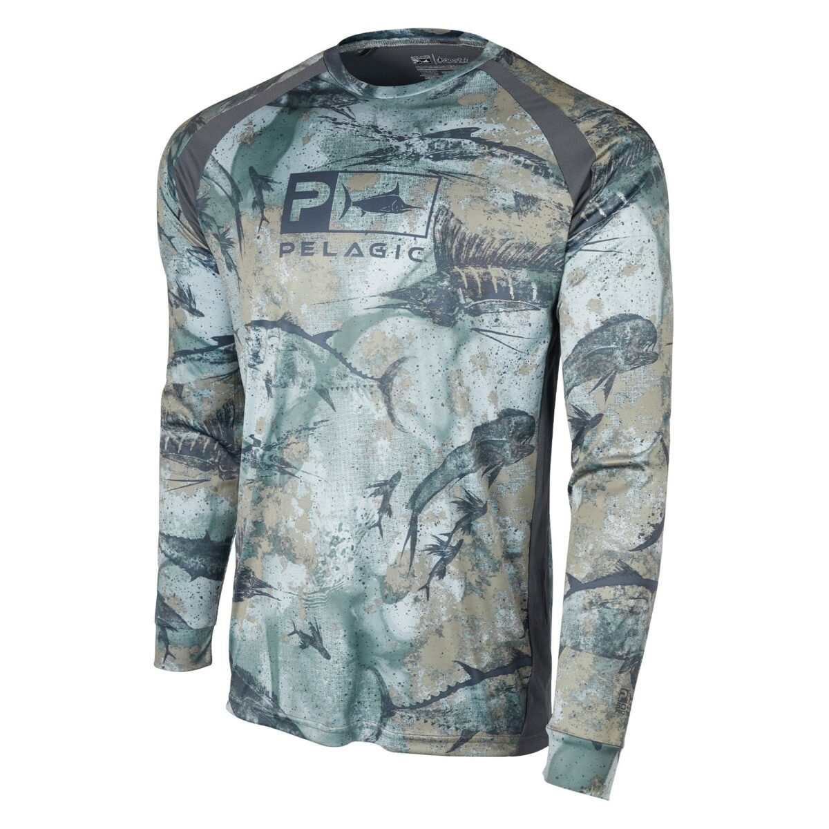 Pelagic Mens Vaportek Upf 50+ Fishing Shirt Green