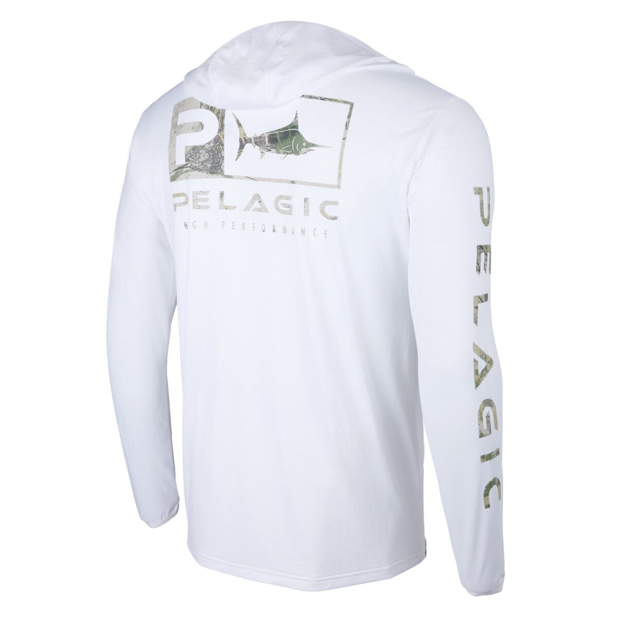 Pelagic Men’s Defcon Icon Upf 50+ Hooded Fishing Shirt - White - Image 3