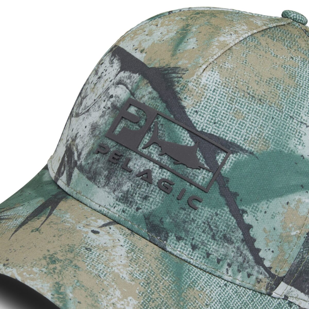 Pelagic Terminal Gyotaku Performance Trucker Cap - Green - Image 3